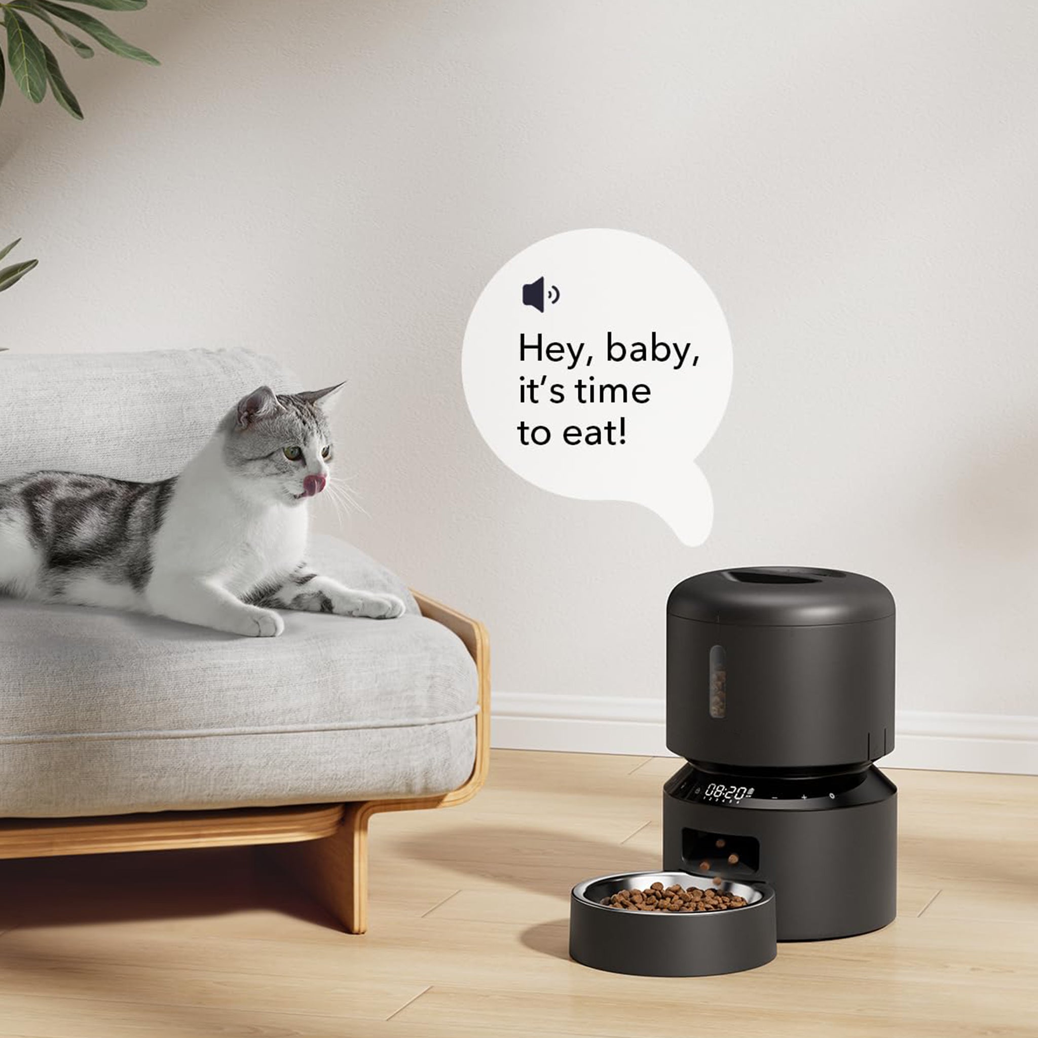 3L Automatic Cat Feeder with Programmable Meals Voice Call and Portion Control
