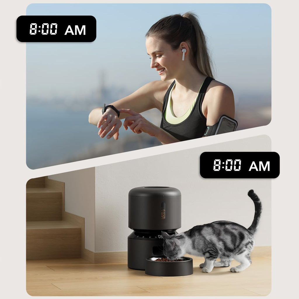 3L Automatic Cat Feeder with Programmable Meals Voice Call and Portion Control