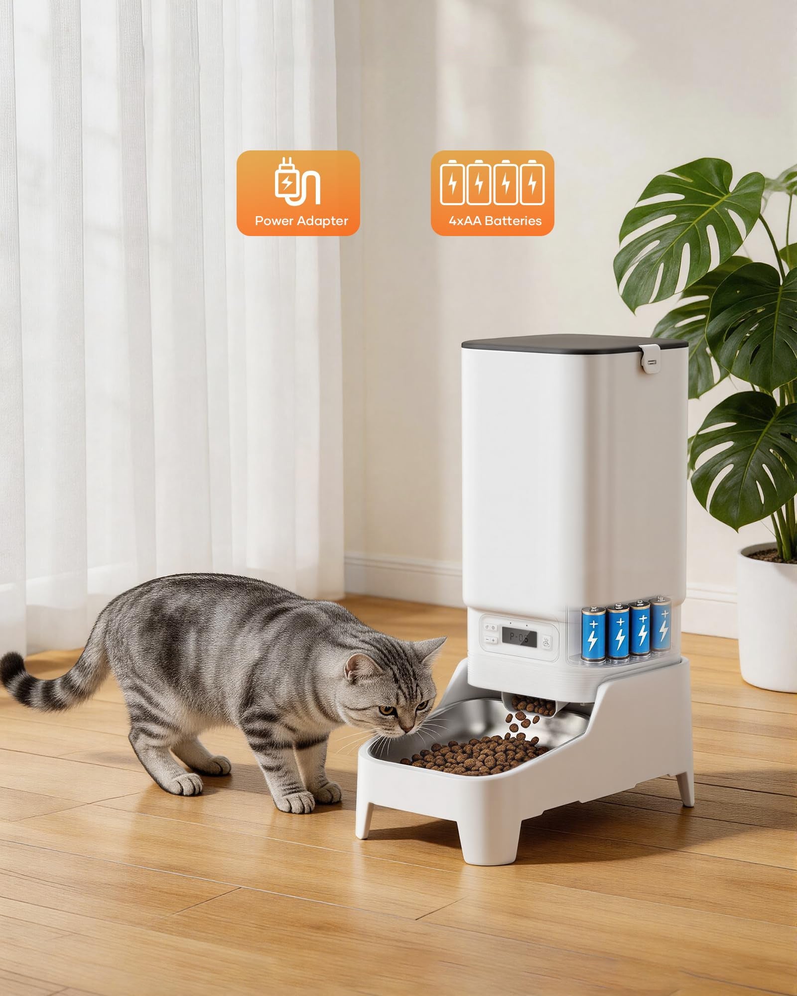 Automatic Cat Feeder with Camera 7L Smart Pet Feeder 1080P Video WiFi App Control